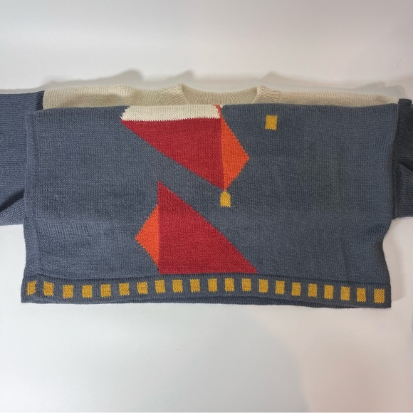 Alpaka Fashions 100% Alpaca Wool Cat Geometric Crewneck Sweater One Size Peru - Picture 8 of 12